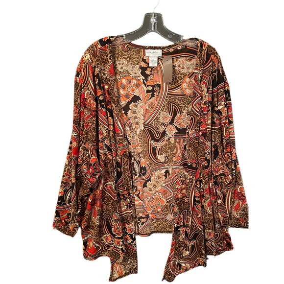 Anna Marshall 3X Travel Knit Jacket – Autumn Paisley Print, Plus Size 26-28 - Picture 2 of 5